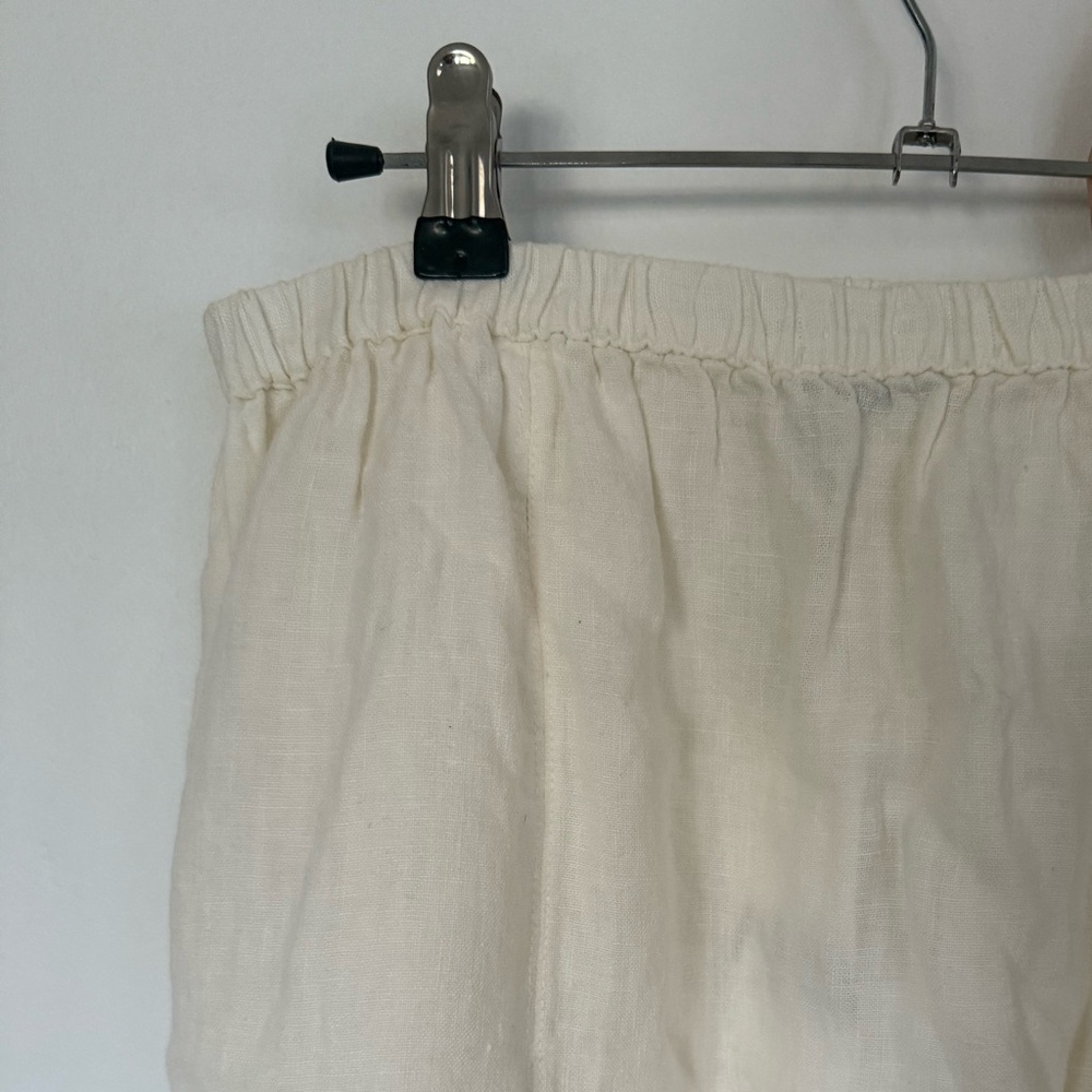 Zara white beige 100% linen midi skirt - Picture 4 of 5